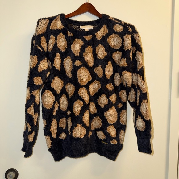 Michael Kors Black and Cream Polka Dot Sweater - Picture 4 of 8